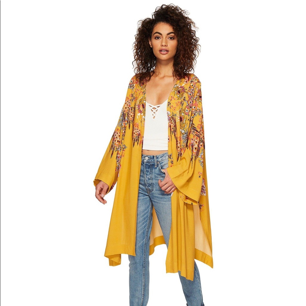 FREE PEOPLE | Intimately FP Yellow Floral Kimono - Picture 15 of 16